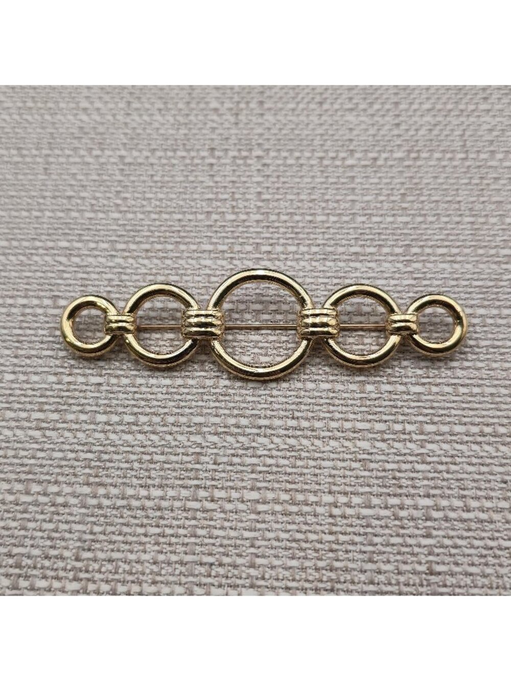 Vintage Signed Monet Mid Century Modernist Interlocking Five Ring Brooch B1588